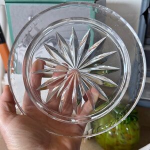 Cut Lead Glass Starburst Small Dish - Clear Glass